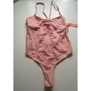 Colsie Women's Balletcore Pink Thong Bodysuit Size M NWT